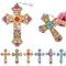 6 Pcs Cross 5d Diamond Art Bookmarks for Adult DIY Painting Kit Christmas Religious Christians Gifts Crystal Cross Diamond Bookmarks for Reading Lover Home Office DIY Crafts, 6 Styles